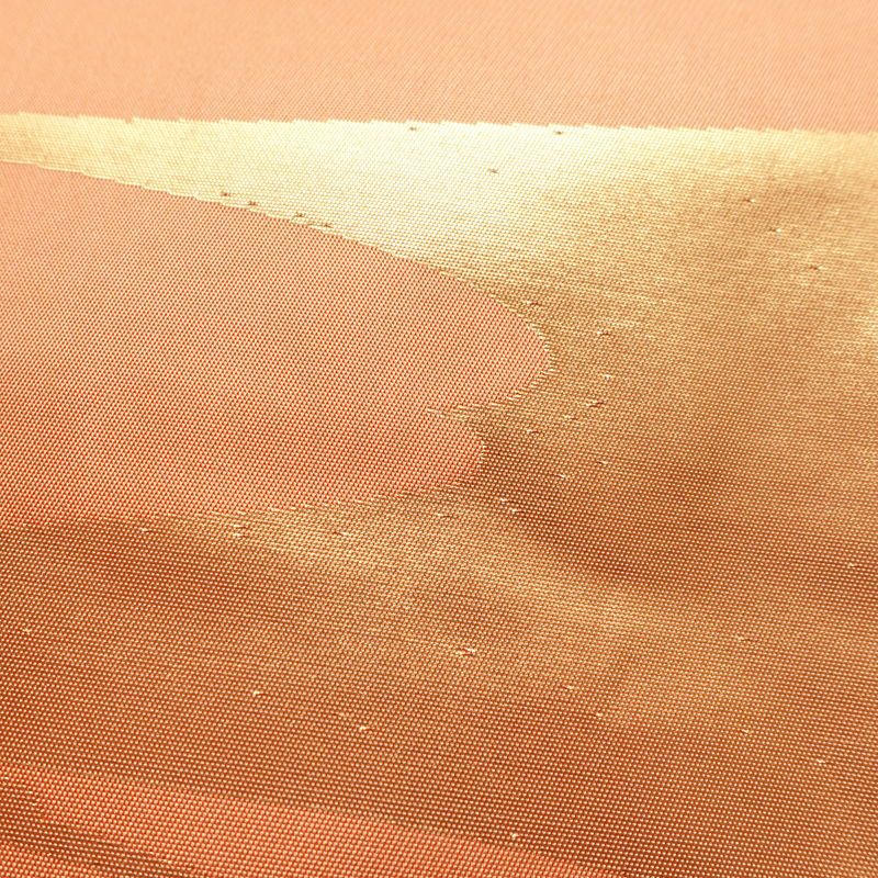 名古屋帯 六通柄 良品 正絹 流水・波柄 名古屋仕立て 箔 帯 橙_画像4