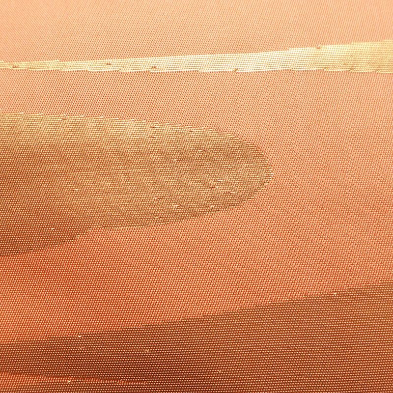 名古屋帯 六通柄 良品 正絹 流水・波柄 名古屋仕立て 箔 帯 橙_画像5