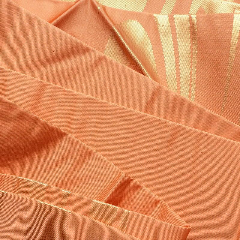 名古屋帯 六通柄 良品 正絹 流水・波柄 名古屋仕立て 箔 帯 橙_画像18