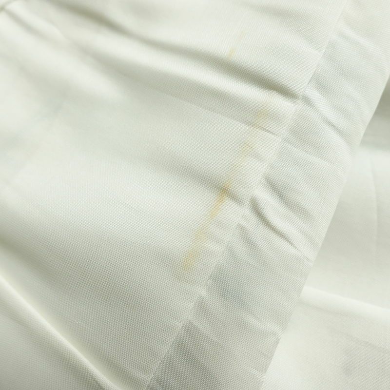 小紋 縮緬 総柄 正絹 風景柄 袷仕立て 身丈152cm 裄丈63.5cm 着物 緑・うぐいす色_画像21