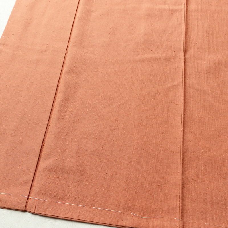 紬 しつけ糸付き 正絹 無地 袷仕立て 身丈161.5cm 裄丈65cm 着物 橙_画像4