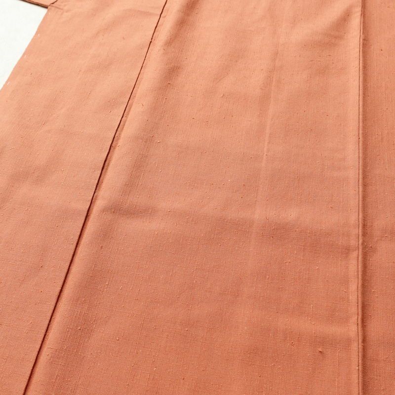 紬 しつけ糸付き 正絹 無地 袷仕立て 身丈161.5cm 裄丈65cm 着物 橙_画像5