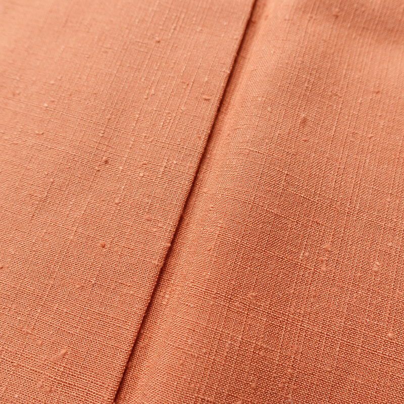 紬 しつけ糸付き 正絹 無地 袷仕立て 身丈161.5cm 裄丈65cm 着物 橙_画像8