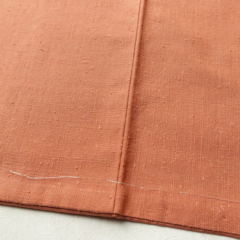 紬 しつけ糸付き 正絹 無地 袷仕立て 身丈161.5cm 裄丈65cm 着物 橙_画像10