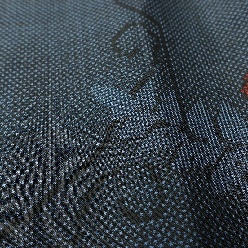 紬 良品 しつけ糸付き 正絹 花柄 袷仕立て 身丈160cm 裄丈64.5cm 着物 青・紺_画像7