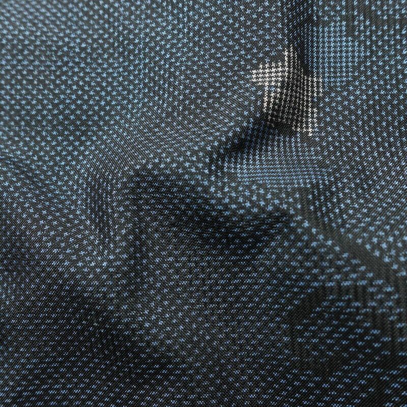 紬 良品 しつけ糸付き 正絹 花柄 袷仕立て 身丈160cm 裄丈64.5cm 着物 青・紺_画像21