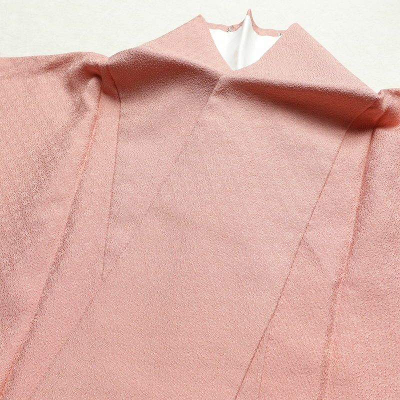 色無地 しつけ糸付き 正絹 その他の柄 袷仕立て 身丈154.5cm 裄丈66cm フォーマル 着物 ピンク_画像17