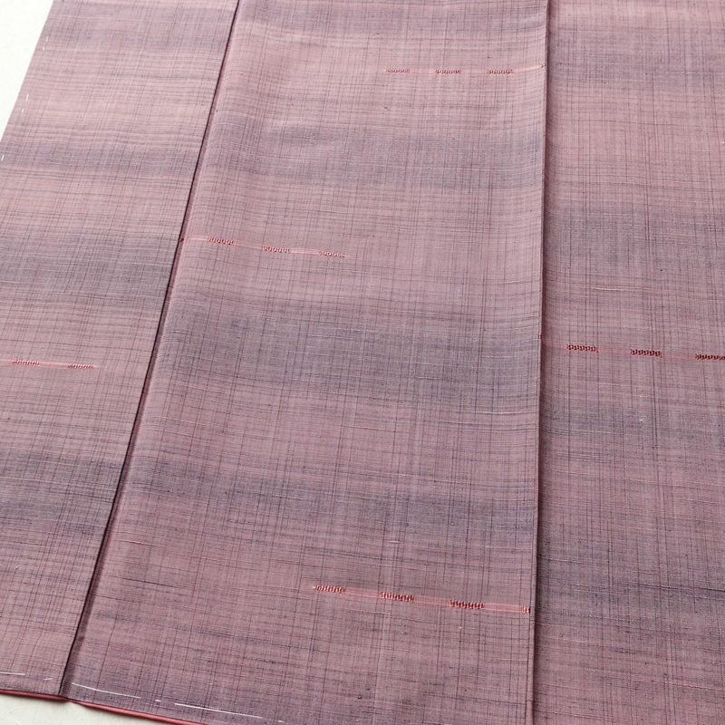 紬 良品 しつけ糸付き 正絹 その他の柄 袷仕立て 身丈159cm 裄丈64cm 着物 紫・藤色_画像4