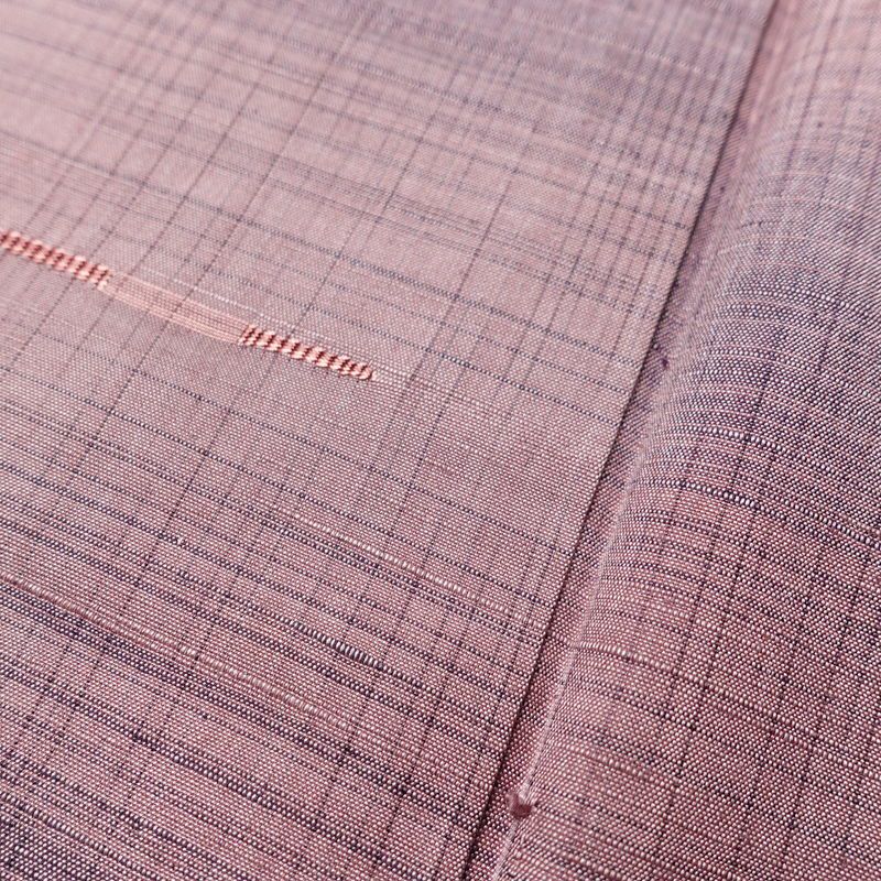 紬 良品 しつけ糸付き 正絹 その他の柄 袷仕立て 身丈159cm 裄丈64cm 着物 紫・藤色_画像9