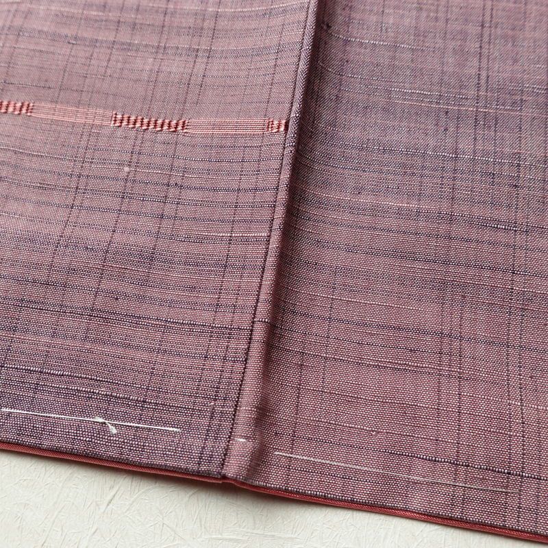 紬 良品 しつけ糸付き 正絹 その他の柄 袷仕立て 身丈159cm 裄丈64cm 着物 紫・藤色_画像11