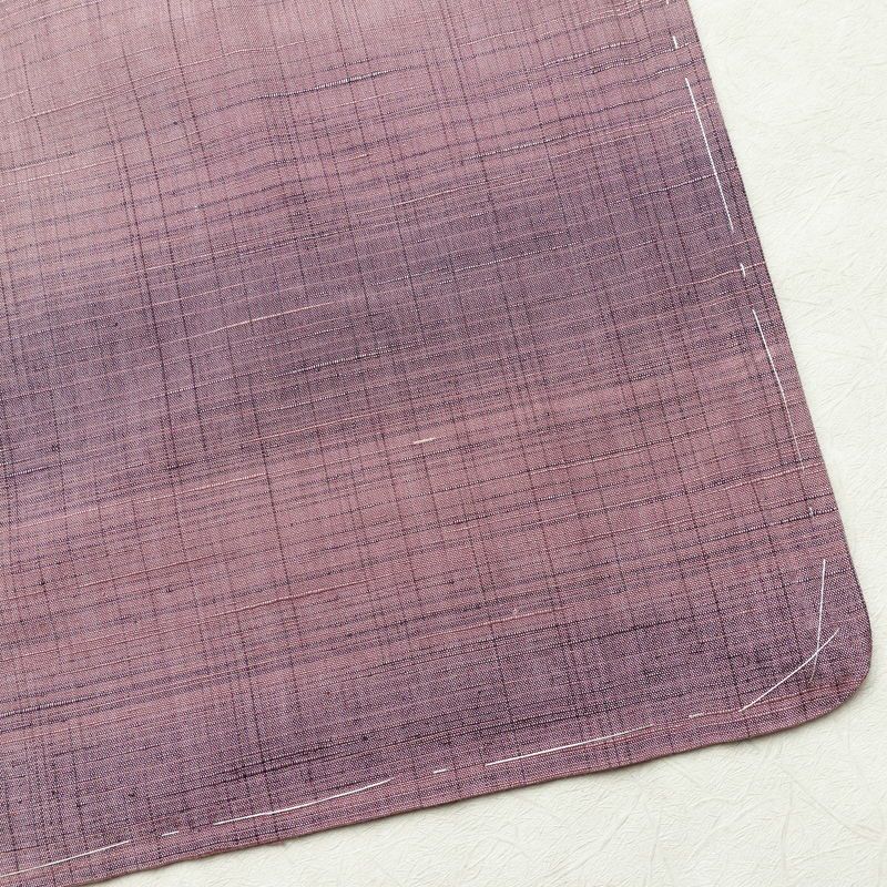 紬 良品 しつけ糸付き 正絹 その他の柄 袷仕立て 身丈159cm 裄丈64cm 着物 紫・藤色_画像15