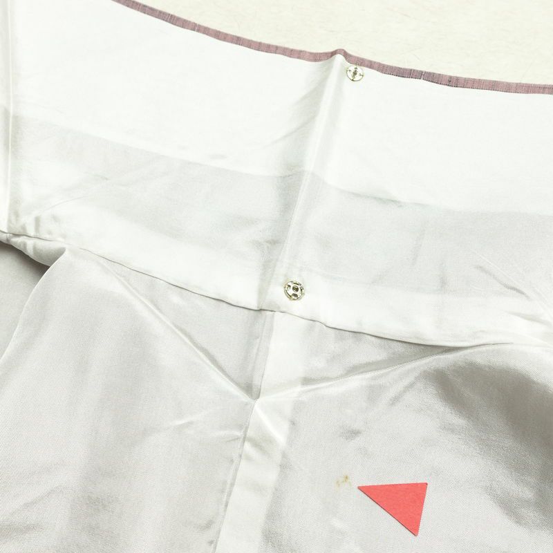 紬 良品 しつけ糸付き 正絹 その他の柄 袷仕立て 身丈159cm 裄丈64cm 着物 紫・藤色_画像18