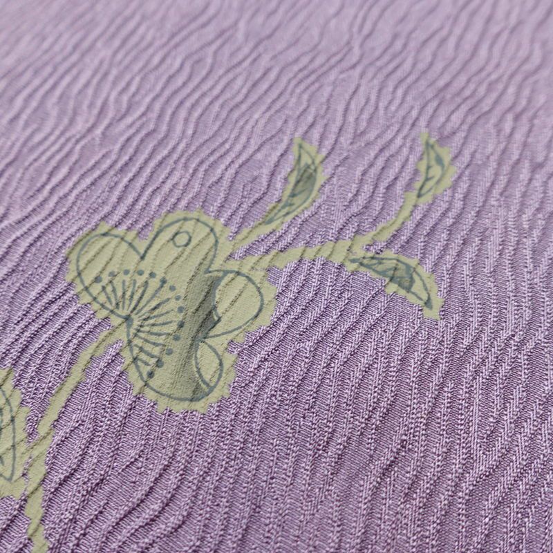 帯揚げ帯締めセット 美品 セット品 平組 フォーマル用 正絹 花柄 和装小物 紫・藤色_画像9