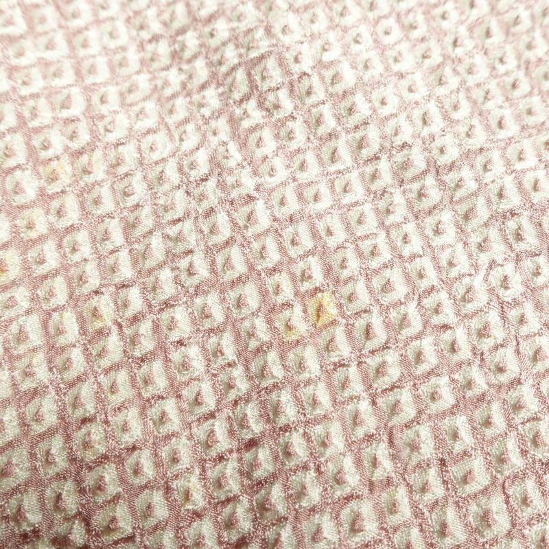 訪問着 絞り 総絞り 正絹 流水・波柄 袷仕立て 身丈152cm 裄丈63.5cm 着物 ピンク_画像15