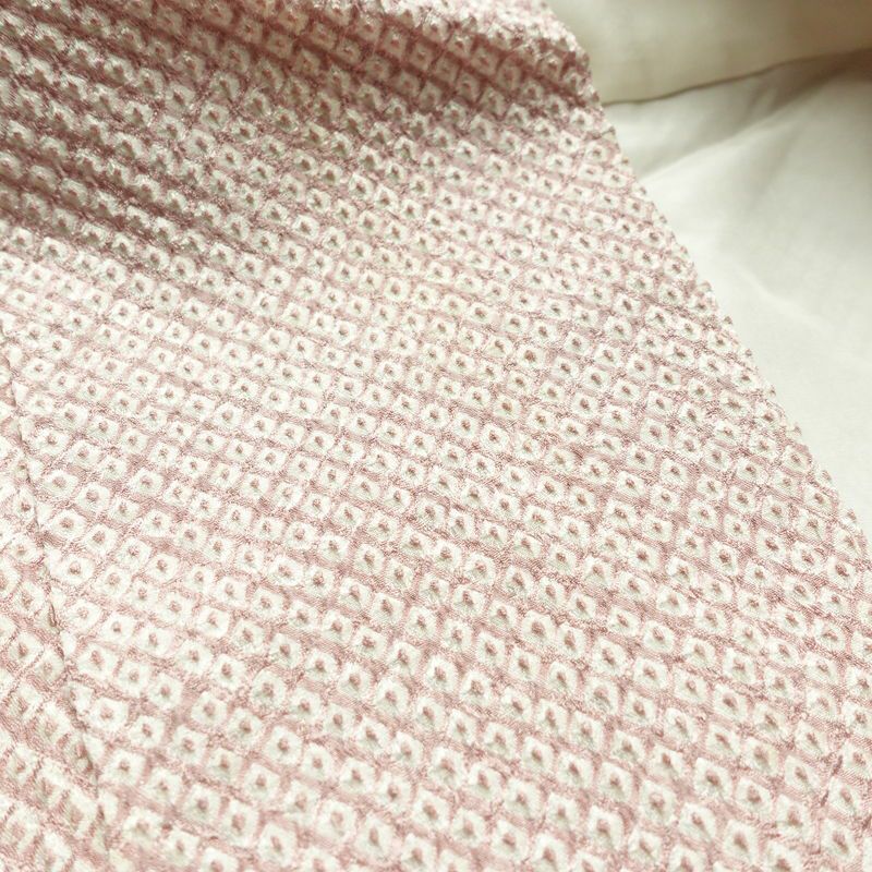 訪問着 絞り 総絞り 正絹 流水・波柄 袷仕立て 身丈152cm 裄丈63.5cm 着物 ピンク_画像18