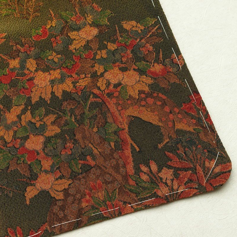 小紋 付下小紋 良品 しつけ糸付き 縮緬 正絹 人物・動物柄 袷仕立て 身丈158cm 裄丈65.5cm 着物 緑・うぐいす色_画像16