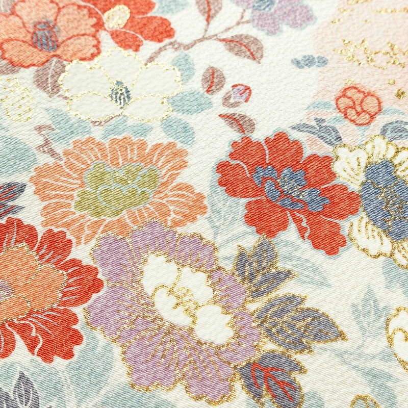 小紋 美品 しつけ糸付き 正絹 古典柄 袷仕立て 身丈162.5cm 裄丈65.5cm 箔 着物 白_画像9