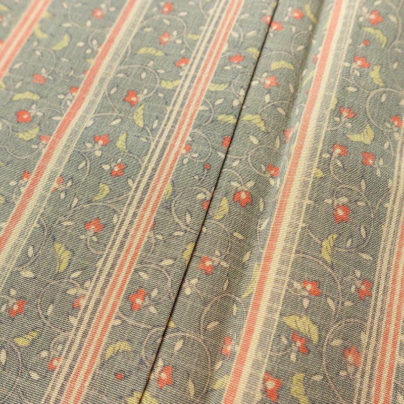 小紋 良品 正絹 縞柄・線柄 袷仕立て 身丈153cm 裄丈66.5cm 着物 緑・うぐいす色_画像8