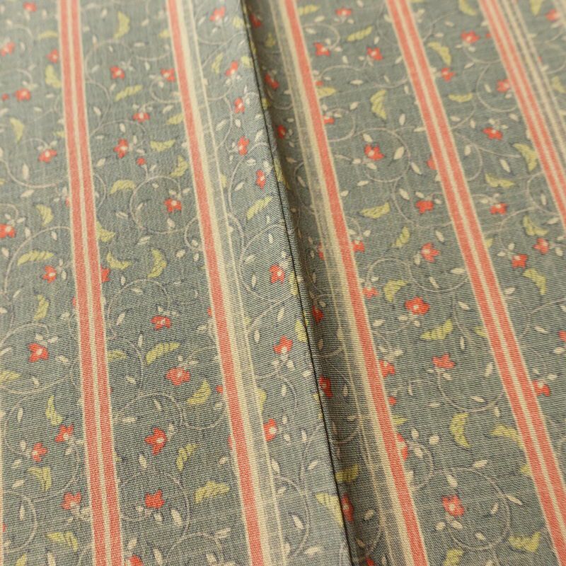 小紋 良品 正絹 縞柄・線柄 袷仕立て 身丈153cm 裄丈66.5cm 着物 緑・うぐいす色_画像9