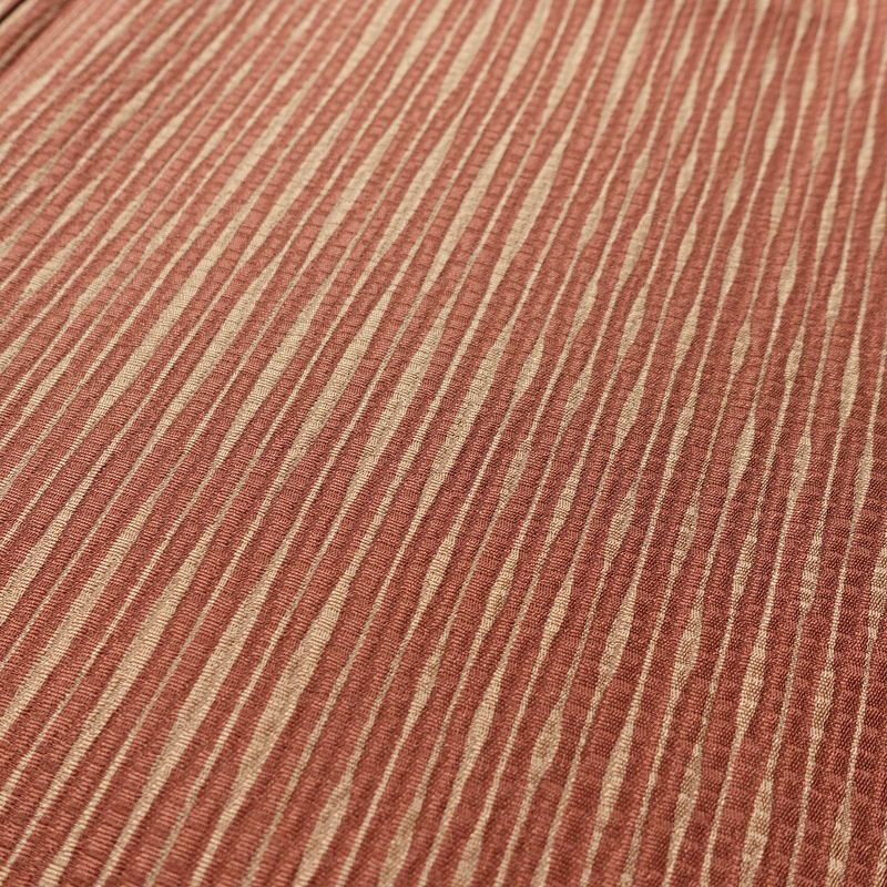 小紋 美品 しつけ糸付き 正絹 縞柄・線柄 袷仕立て 身丈159cm 裄丈67cm モダン 着物 茶_画像7