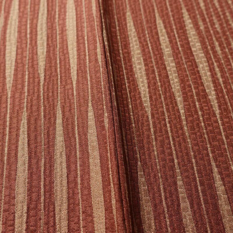 小紋 美品 しつけ糸付き 正絹 縞柄・線柄 袷仕立て 身丈159cm 裄丈67cm モダン 着物 茶_画像10