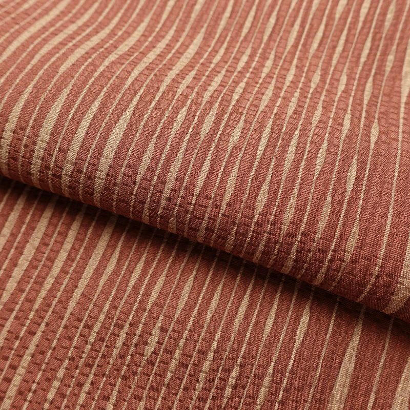 小紋 美品 しつけ糸付き 正絹 縞柄・線柄 袷仕立て 身丈159cm 裄丈67cm モダン 着物 茶_画像20