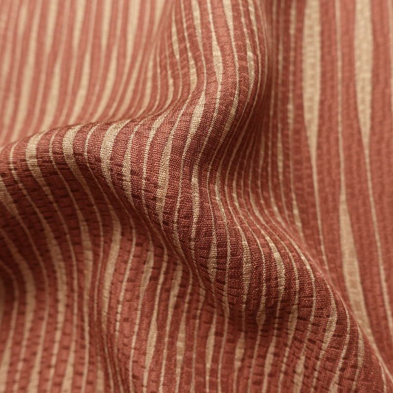 小紋 美品 しつけ糸付き 正絹 縞柄・線柄 袷仕立て 身丈159cm 裄丈67cm モダン 着物 茶_画像21