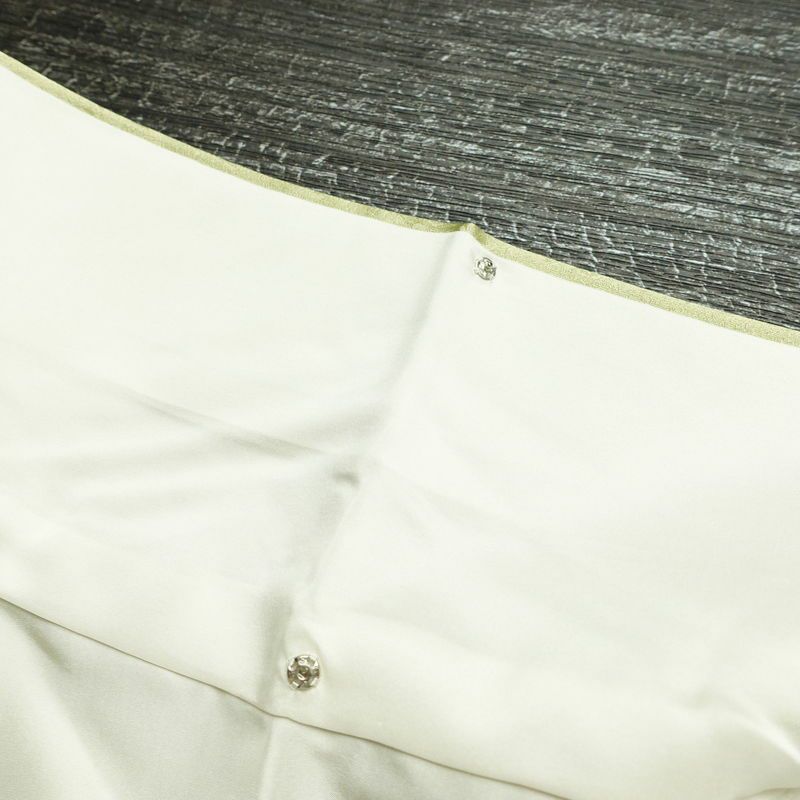 訪問着 良品 正絹 木の葉・植物柄 袷仕立て 身丈158.5cm 裄丈62cm 一部しつけ糸付き 金彩 フォーマル 着物 緑・うぐいす色_画像20