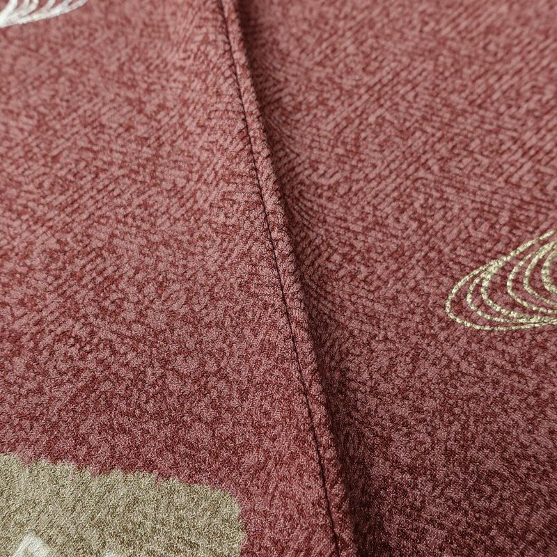 訪問着 良品 しつけ糸付き 正絹 人物・動物柄 袷仕立て 身丈163cm 裄丈65.5cm 箔 金彩 フォーマル 着物 ベージュ_画像10