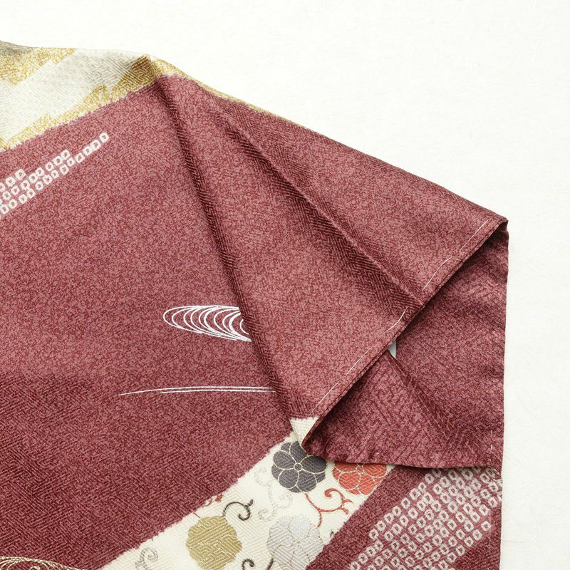 訪問着 良品 しつけ糸付き 正絹 人物・動物柄 袷仕立て 身丈163cm 裄丈65.5cm 箔 金彩 フォーマル 着物 ベージュ_画像16