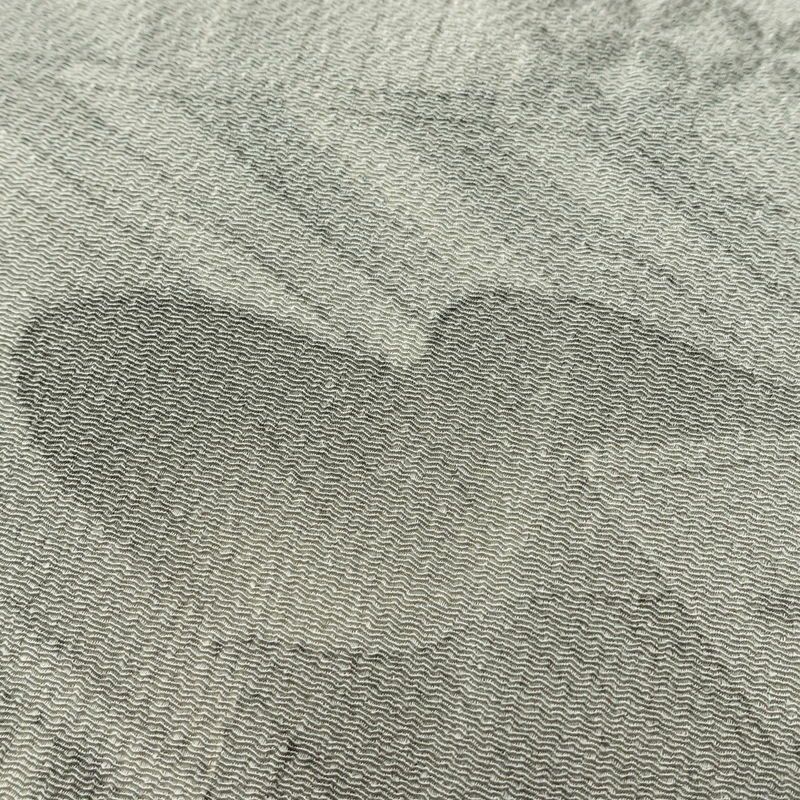 小紋 縮緬 正絹 風景柄 袷仕立て 身丈160.5cm 裄丈64.5cm 着物 グレー_画像7