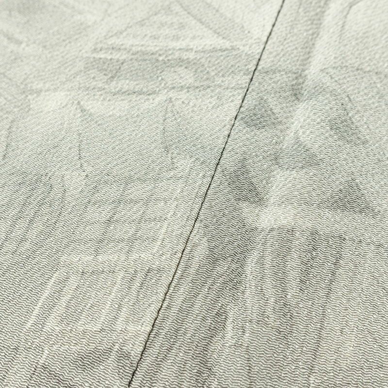 小紋 縮緬 正絹 風景柄 袷仕立て 身丈160.5cm 裄丈64.5cm 着物 グレー_画像9