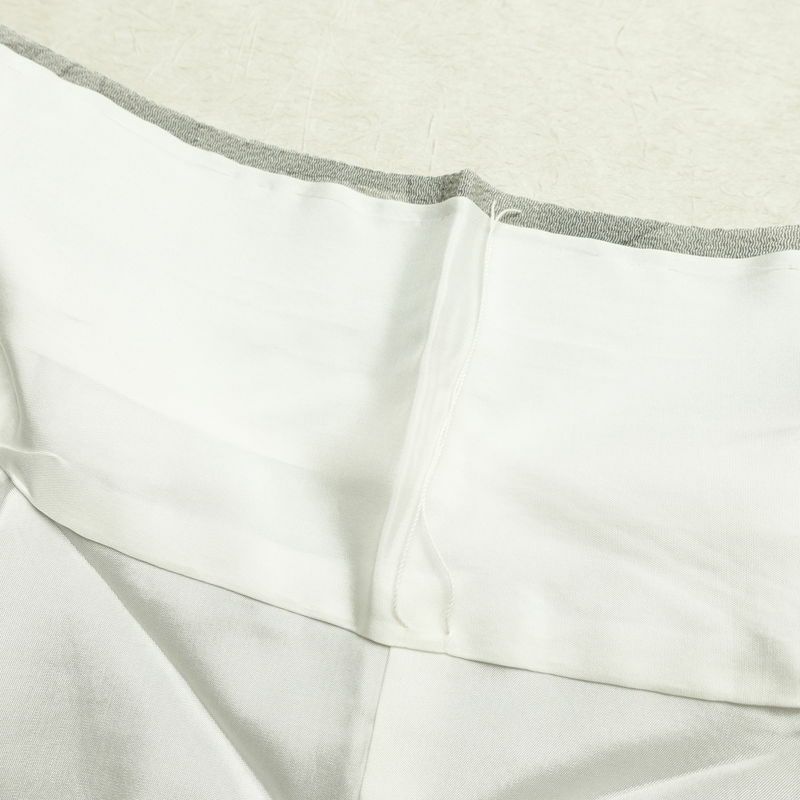 小紋 縮緬 正絹 風景柄 袷仕立て 身丈160.5cm 裄丈64.5cm 着物 グレー_画像19