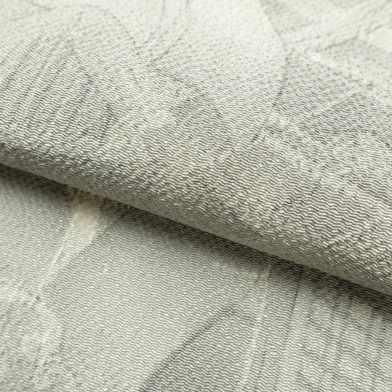 小紋 縮緬 正絹 風景柄 袷仕立て 身丈160.5cm 裄丈64.5cm 着物 グレー_画像20