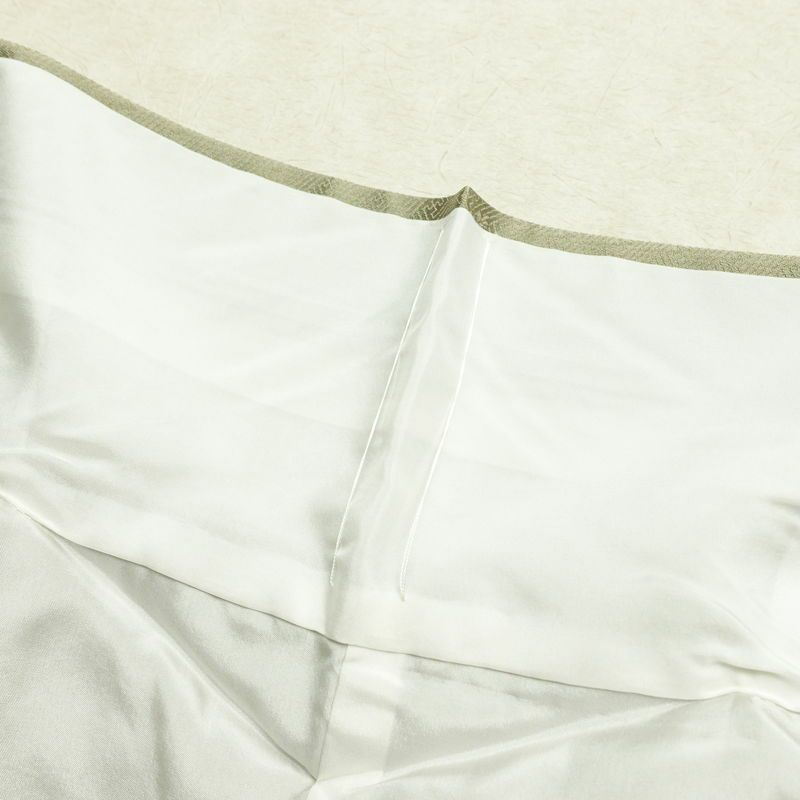 訪問着 良品 しつけ糸付き 金駒刺繍 綸子 正絹 古典柄 袷仕立て 身丈159.5cm 裄丈65.5cm 金彩 フォーマル 着物 緑・うぐいす色_画像19