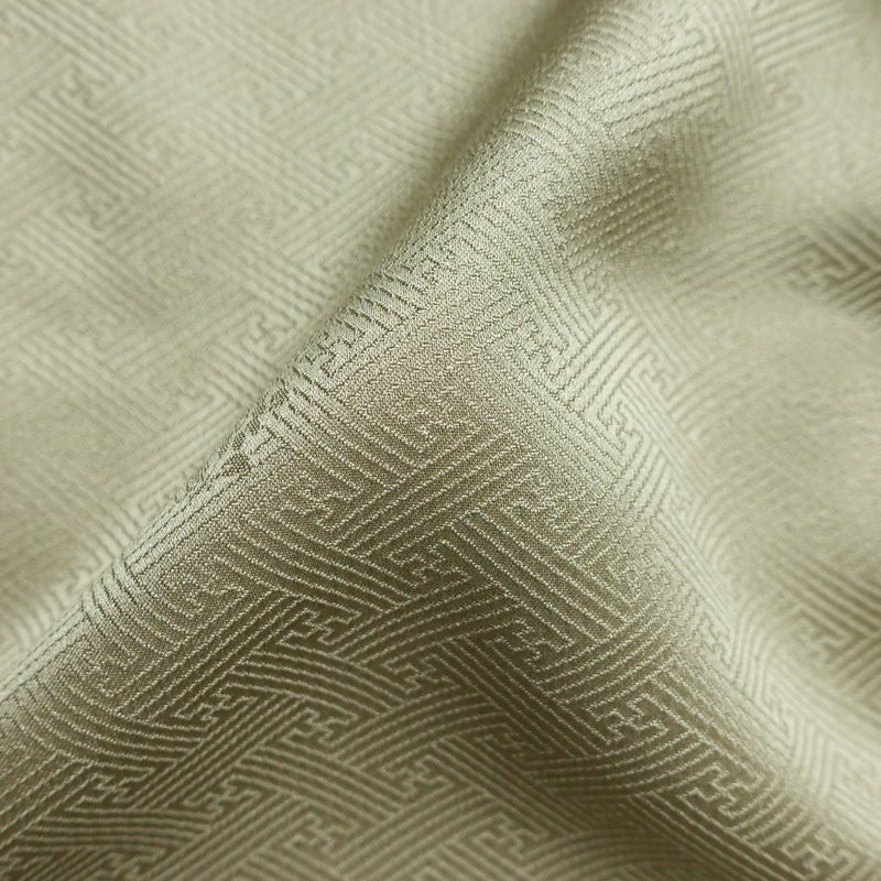 訪問着 良品 しつけ糸付き 金駒刺繍 綸子 正絹 古典柄 袷仕立て 身丈159.5cm 裄丈65.5cm 金彩 フォーマル 着物 緑・うぐいす色_画像21