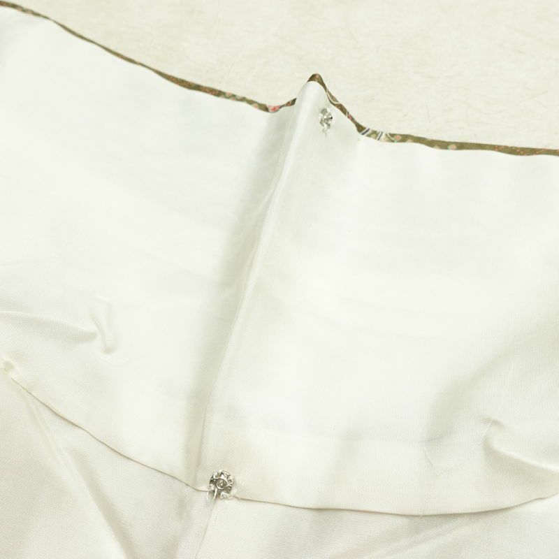 小紋 良品 しつけ糸付き 正絹 花柄 袷仕立て 身丈164.5cm 裄丈67.5cm 金彩 桜	着物 茶_画像19