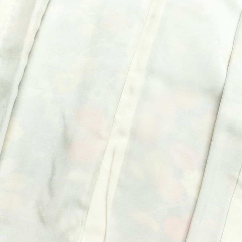 小紋 良品 しつけ糸付き 縮緬 正絹 古典柄 袷仕立て 身丈159.5cm 裄丈66.5cm 着物 青・紺_画像18