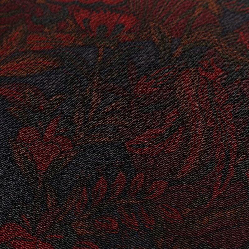 小紋 美品 しつけ糸付き 縮緬 正絹 幾何学柄・抽象柄 袷仕立て 身丈164.5cm 裄丈66.5cm 着物 小豆・エンジ_画像8