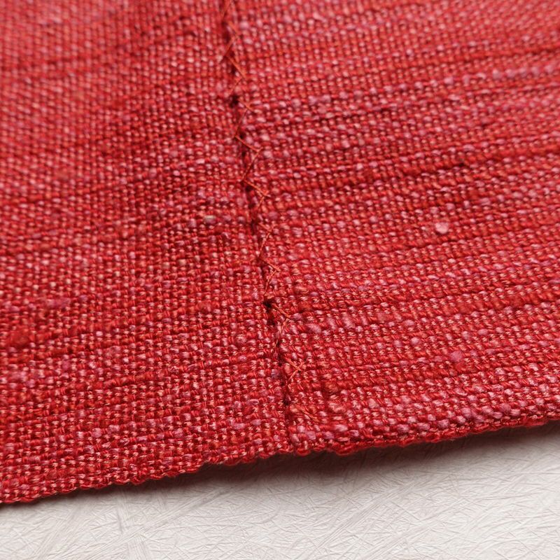 名古屋帯 紬地 太鼓柄 良品 正絹 花柄 松葉仕立て 帯 ピンク_画像16