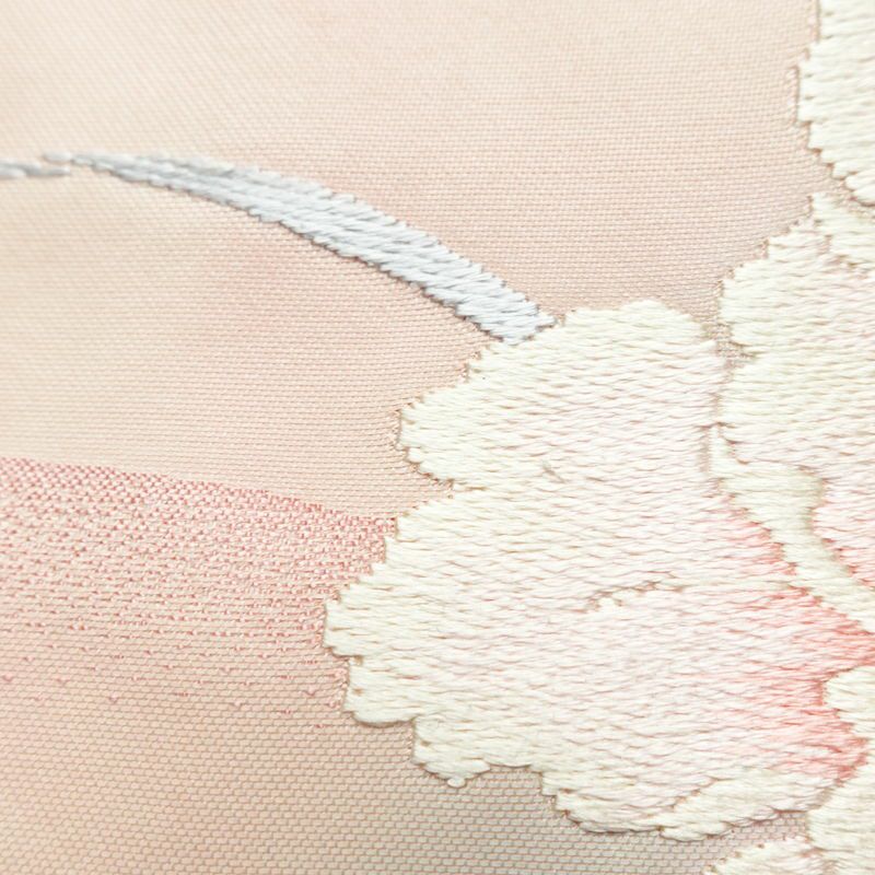 名古屋帯 太鼓柄 正絹 花柄 名古屋仕立て 帯 ピンク_画像4