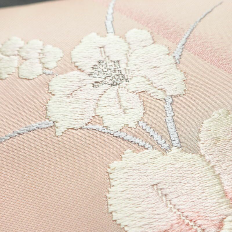 名古屋帯 太鼓柄 正絹 花柄 名古屋仕立て 帯 ピンク_画像5