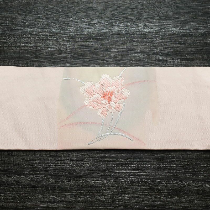 名古屋帯 太鼓柄 正絹 花柄 名古屋仕立て 帯 ピンク_画像13