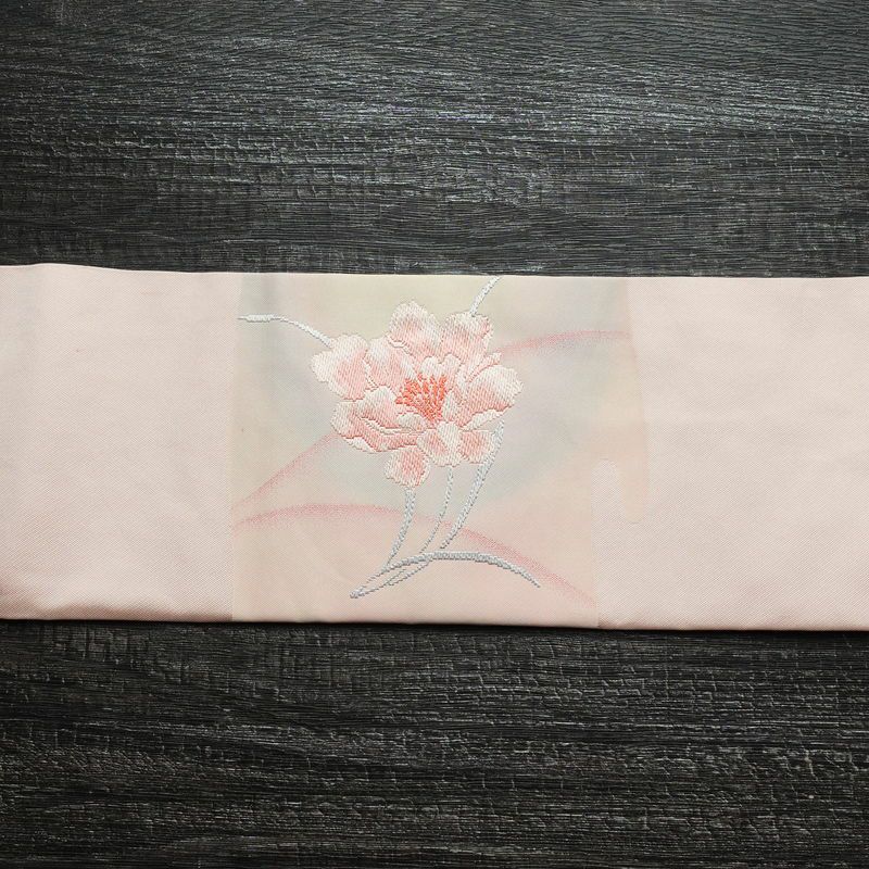 名古屋帯 太鼓柄 正絹 花柄 名古屋仕立て 帯 ピンク_画像14