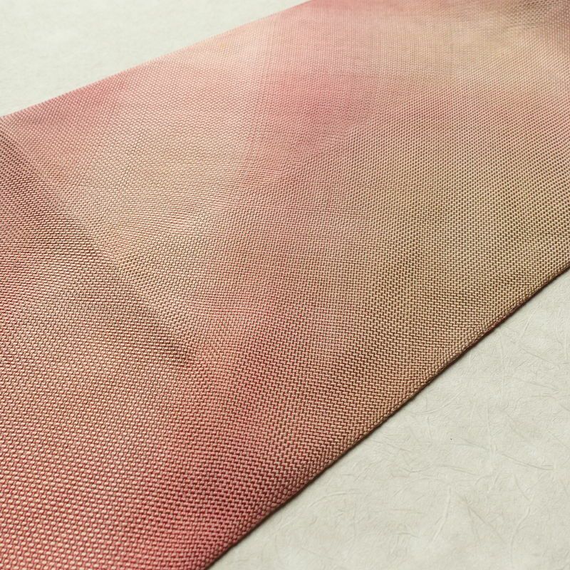 名古屋帯 全通柄 正絹 その他の柄 名古屋仕立て 帯 ピンク_画像11