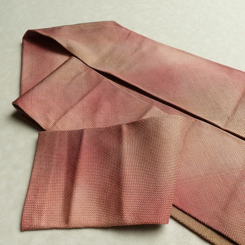 名古屋帯 全通柄 正絹 その他の柄 名古屋仕立て 帯 ピンク_画像20