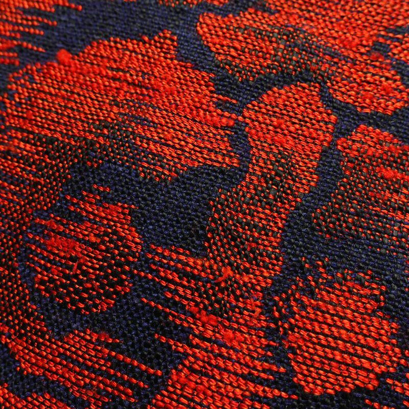 名古屋帯 六通柄 良品 正絹 花柄 名古屋仕立て 帯 青・紺_画像3