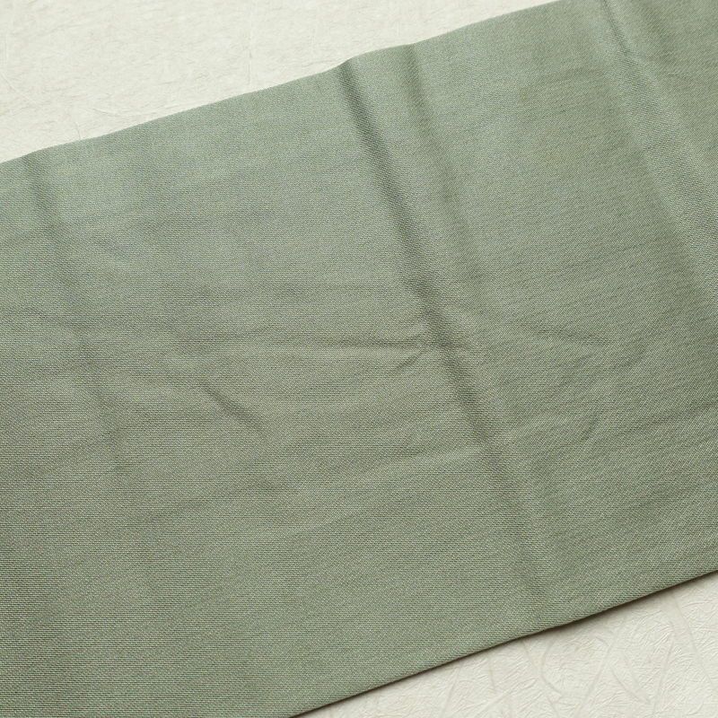 名古屋帯 太鼓柄 正絹 幾何学柄・抽象柄 名古屋仕立て 箔 帯 緑・うぐいす色_画像16