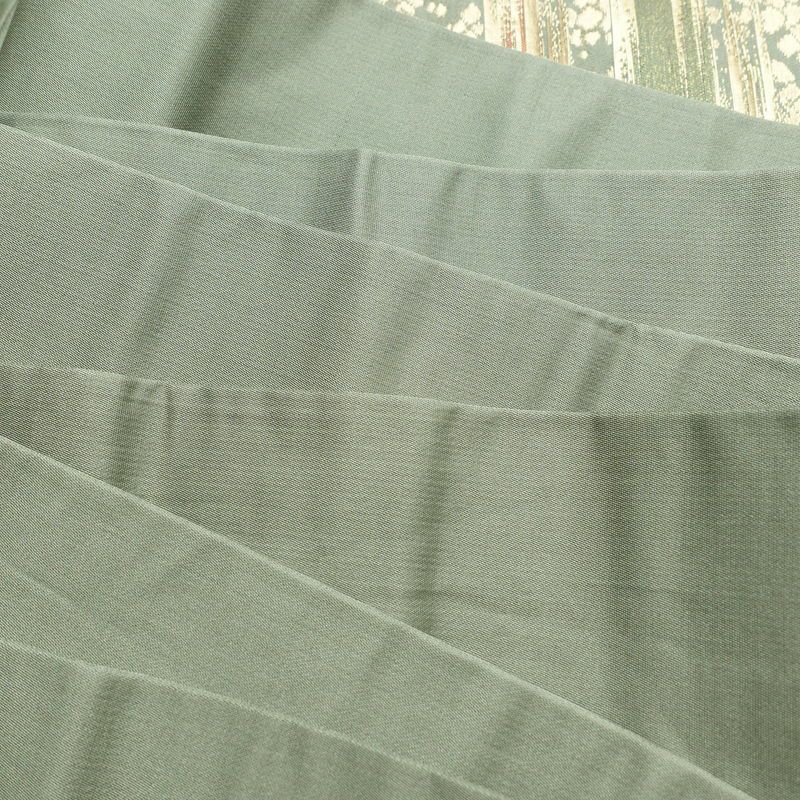 名古屋帯 太鼓柄 正絹 幾何学柄・抽象柄 名古屋仕立て 箔 帯 緑・うぐいす色_画像18