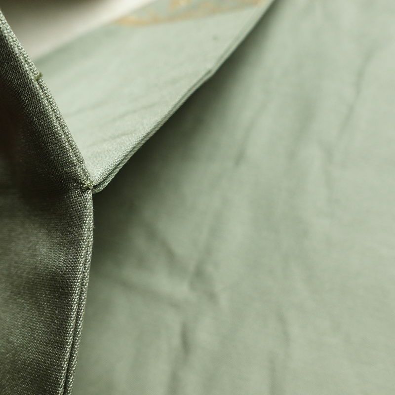 名古屋帯 太鼓柄 正絹 幾何学柄・抽象柄 名古屋仕立て 箔 帯 緑・うぐいす色_画像20